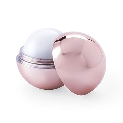 10 Balsamos labiales natural color rosa en soporte redondo con acabado UV metálico. Testado dermatológicamente, balsamo boda, balsamo detalle