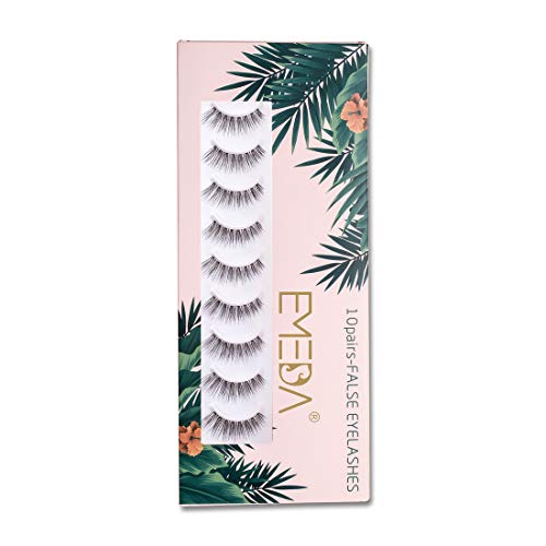 10 pares de pestañas postizas naturales Pestañas postizas 3D 100% Hecho a mano Corto Suave Reutilizable Pestañas transparentes Pestañas transparentes Pestañas de aspecto natural lashes por EMEDA