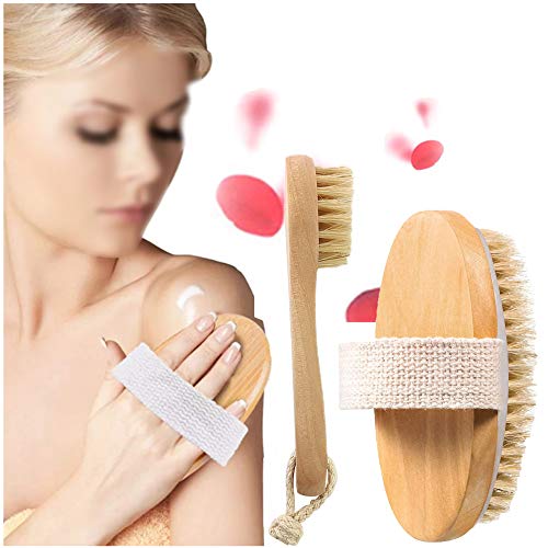 2 Piezas Natural Cerdas Cepillos de Cuerpo Cepillo Facial de Madera Cepillo Corporal de Cerdas Suaves Naturales Cepillo de Baño de Mano de Exfoliante Masajee para Ducha y Limpieza Exfoliación