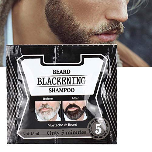 5 piezas de tinte para barba negro, tinte para barba negro, champú para barba, tinte para barba, champú líquido para esencia, champú para barba, tinte para ennegrecimiento de barba, negro natural