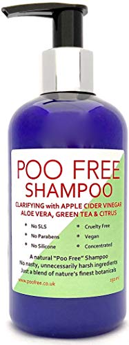 99% Natural CHAMPÚ CLARIFICANTE - VINAGRE DE SIDRA DE MANZANA, ALOE VERA, TÉ VERDE y CÍTRICOS - 250 ml de POO FREE. Sin Sulfatos, Sin Parabenos. Concentrado. pH 5.5 para Pieles Sensibles.