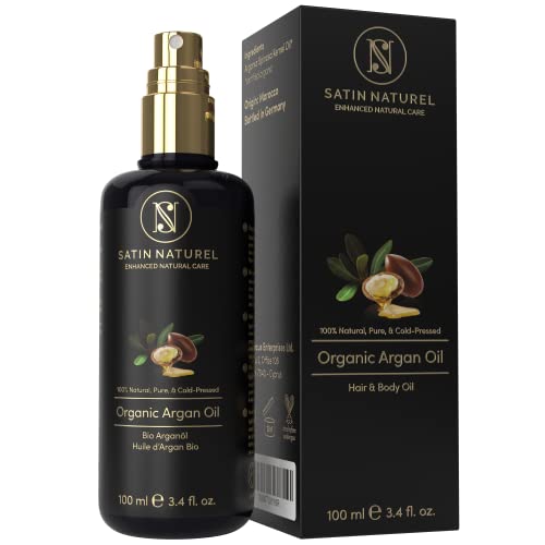 Aceite de Argán ORGÁNICO Certificado Vegano 100ml - 100% Puro, Nativo y Prensado en Frío - Cuidado Hidratante Antiarrugas para Piel, Pelo y Uñas - Cosmética Natural