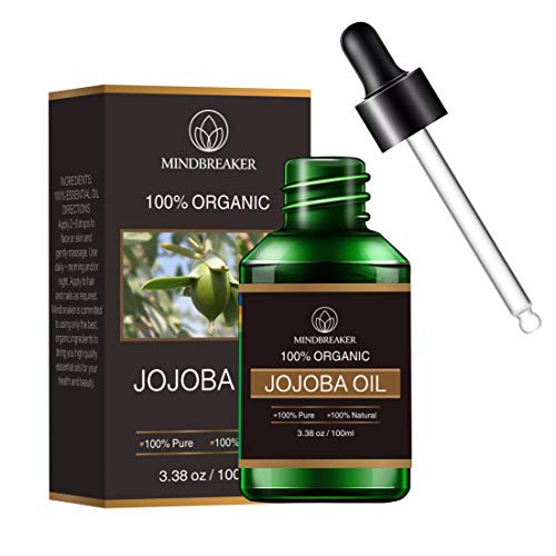 Aceite de jojoba orgánico - 100% puro Aceite de jojoba natural - Aceite portador prensado en frío - Crema hidratante perfecta para el cabello, la piel, la cara, las uñas y el cabello (4oz)