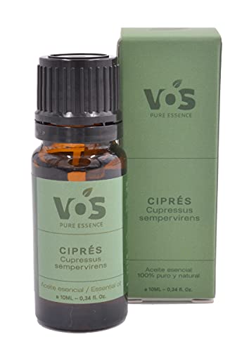 Aceite esencial de Ciprés - 100% Puro y natural - para calmar los nervios, alivia dolores musculares, ideal para piel grasa, promueve energía y vitalidad - 10ml