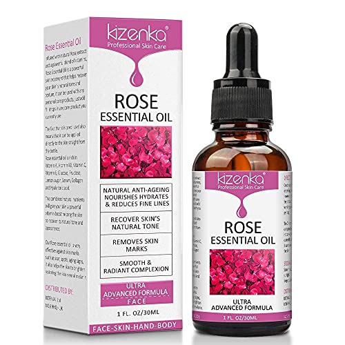 Aceite esencial de rosa, Cuidado de la piel con Vitamina C, Mejorando las Arrugas Antienvejecimiento, Perfecto para Aromaterapia, Relajación, Terapia de la piel y más - NATURAL