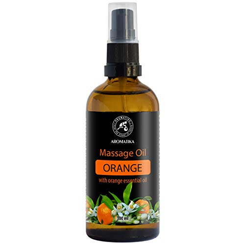 Aceite Masaje Naranja 100ml - 100% Puro - Cosmética Natural - Aceite de Aroma Suave de Masaje Corporal de Naranja - Aroma Relajante - Buen Sueño - Calmante