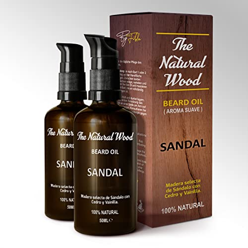Aceite para Barba Sandal Natural de 50 ML | Cuidado de barba y piel de aceite Sandal | Aceite ecológico BIO
