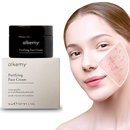 ALKEMY Crema Antiacné e Imperfecciones  Cosmética Natural  Tratamiento Acné Dermatológicamente Testado  Fuerte acción Calmante con efecto Purificante  PURIFYNG FACE CREAM