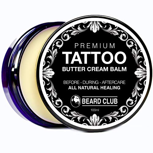 Bálsamo Premium Crema de Manteca Para el Cuidado de Los Tatuajes - Cuidado Natural Para Antes, Durante y Después de un Tatuaje - Sana Más Rápido, Reduce la Picazón y las Costras, Hidrata y Mantiene