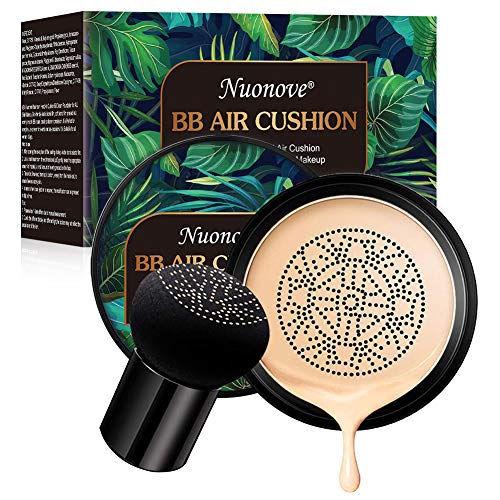 BB Cream, CC Creme, Líquida Fundación, Mushroom Head Air Cushion BB Cream, Ocultador, Base de Maquillaje, Maquillaje de Larga Duración, Hidratante Corrector Permeable al aire Brillo (Natural)