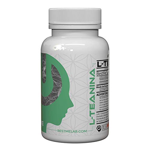 Bestme Suplimentos Inteligentes L-teanina 200mg, Alivio de la Ansiedad y Estrés, Enfoque y Concentración Efectos Nootrópicos Calmantes, Planta Del Té - 60 Cápsulas