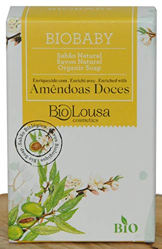 BIOBABY, jabón ideal para bebés y pieles frágiles es muy dulce y natural, BIO, sobrecargo 8% aceite de almendras dulces, 100 gr.