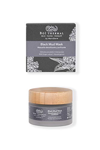 Boí Thermal Black Mud Mask. Mascarilla Facial Detoxificante Y Purificante. Pieles Mixtas Y Grasas. Cosmética Natural Y Vegana. Apto Pieles Sensibles. Hipoalergénico. 50 ml.