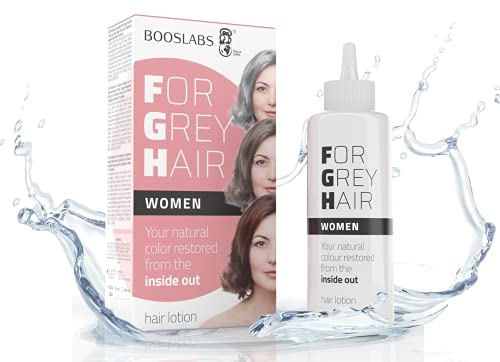 BOOS LABS For Grey Hair for Women un Producto Capilar Cubre Canas, Alternativa Saludable al Tinte Pelo Mujer, recuperar el color original de cabello, producto enzimático para el cabello