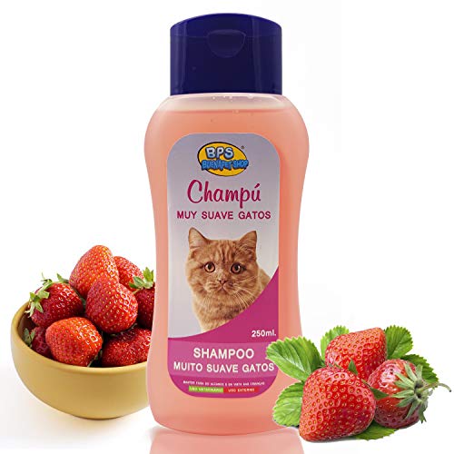 BPS Champú Muy Suave para Gato 250ml Shampoo Animales Domésticos Seguro y Natural Diseño para Todo Tipo de Razas BPS-4288