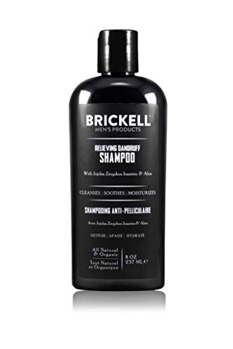 Brickell Men's Champú para aliviar la caspa para hombres, natural y orgánico, alivia y elimina la caspa con Ziziphus Joazeiro, aloe y aceite de jojoba (236 ml)