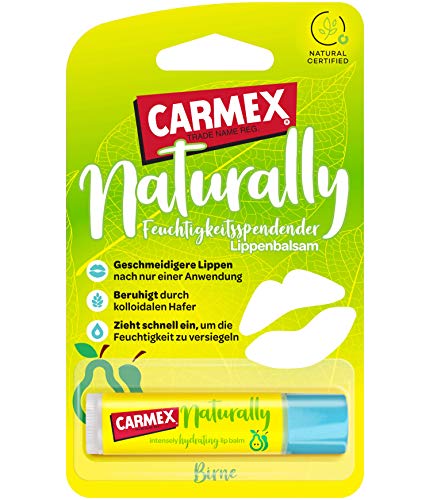Carmex Naturally Stick Pera – el cuidado de labios natural para un resultado suave – 1 unidad de 4,25 g
