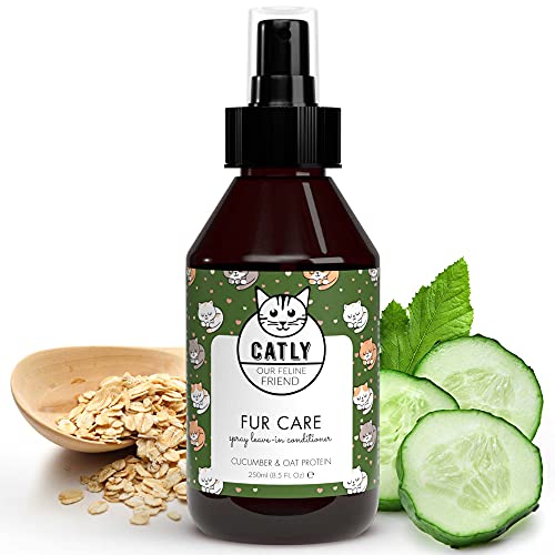 Catly Spray Desenredante y Desodorante para Gatos con Aloe Vera - Acondicionador Natural para Gatos sin Aclarado - Hidrata y Suaviza Todo Tipo de Pelajes - Alternativa Práctia a Champu Gatos, 250ml