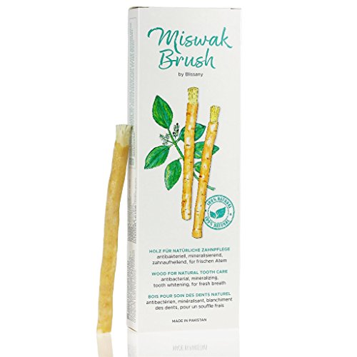 Cepillo de dientes Miswak por blissany- cepillo de dientes tradicional árabe, cepillo de dientes de madera, para dientes blancos naturales, 5pcs