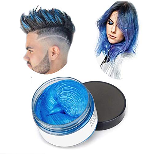 Cera del color del pelo, peinado mate natural para party.osplay, Halloween (Azul)