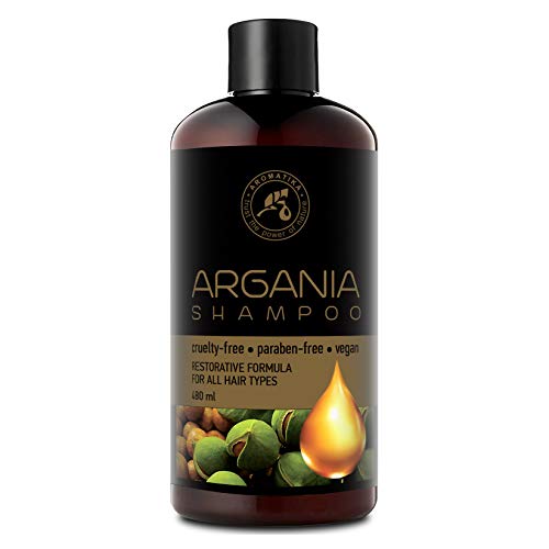 Champú Aceite de Argán - 480ml - Champú Reparación con Extractos de Hierbas - Champú Fortificante y Reparador para Todo Tipo de Cabello - Cuidado del Cabello - Argan Oil Champu