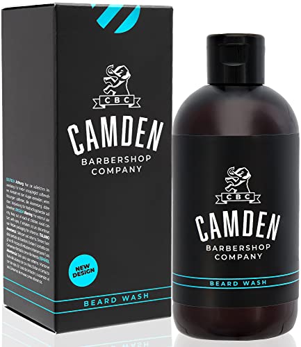 Champú para barba 2 en 1 de Camden Barbershop Company ? hecho en el reino unido ? Cuidado natural para la barba y limpieza del rostro ? Aroma fresco ? Sin perfume ? 250 ml