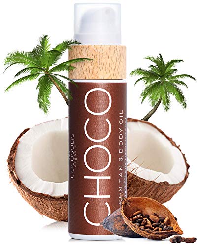 COCOSOLIS Choco - Acelerador de Bronceado con Vitamina E, Loción Bio Oil para un bronceado natural  Bronceadores Solares choco - Seis aceites naturales para una piel radiante - 110 ml