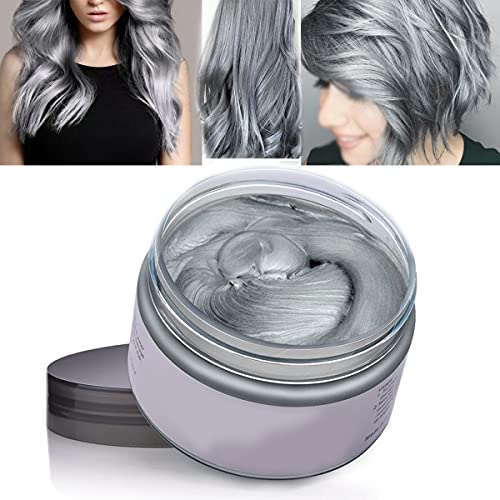 Color Cabello Cera Tinte Instantáneo para Cabello Lodo Cabello Desechable Crema para Peinado Natural Modelado Temporal Pomada Arcilla Gris