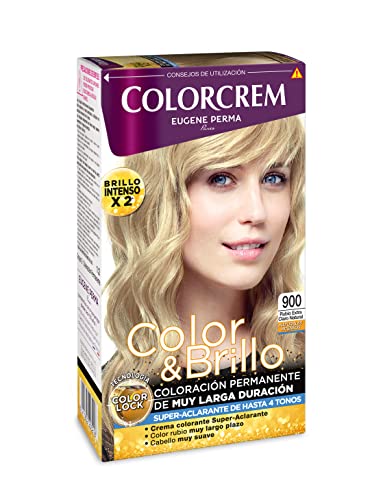 Colorcrem Color & Brillo Tinte Permanente Mujer -, con Tratamiento Nutri-Protector al Aceite de Argán, + 45% de Producto, Disponible en Más de 20 Tonos, Tono 900 Rubio Extra Claro Natural