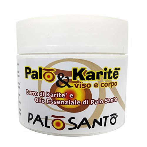 Crema Hidratante Cara y Cuerpo con Aceite Esencial Puro de Palo Santo y Manteca de Karité  Producido en Italia por laboratorios artesanos, 100% natural - sin parabenos, ni aditivos químicos