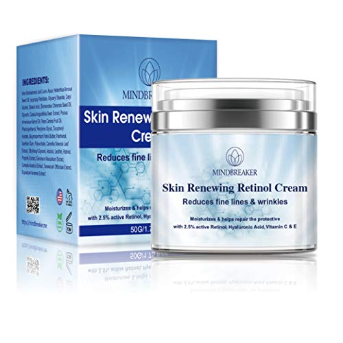 Crema hidratante de retinol al 2,5% para el rostro y el área de los ojos con vitamina C y ácido hialurónico para combatir el envejecimiento, las arrugas y el acné - crema facial Simplified Skin 50g