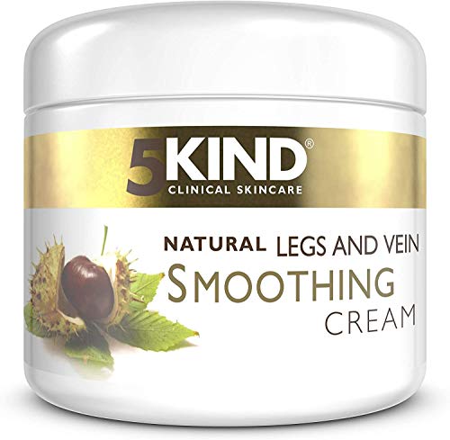 Crema natural calmante y suavizante de venas varicosas de 5Kind - Crema de tratamiento de venas varicosas y arañas vasculares para mejorar la circulación sanguínea de las piernas cansadas - 200ml