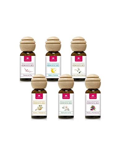 CRISTALINAS. Pack x6 Esencias Hidrosolubles de Todos los Aromas. Aceites Esenciales incluidos. Esencia concentrada Hidrosoluble. 25ml. Incluye aceites Naturales.