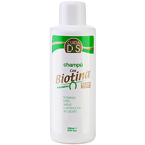 Cuidados Champú Capilar De Biotina Y Keratina. Fortalezedor Con Vitamina B7. Reduce La Caida Del Cabello. Fortaleza Y Protección Del Cabello, Único, 1000 Mililitro