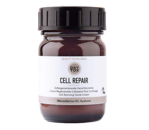 DAYTOX Cell Repair - Crema Facial Antiarrugas con Aceite de Ácido Hialurónico y Macadamia - Vegano - Sin Colorantes, sin Silicona y sin Parabenos - 1 x 50 ml