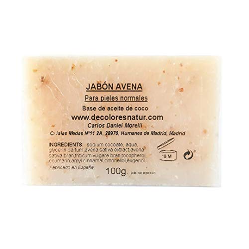 Decolores | Jabón de Avena | Jabones Naturales | 100 gr | Artesanal | Uso Facial y Corporal | Aroma Agradable | Nutritivo | Limpieza Profunda e Hidratación