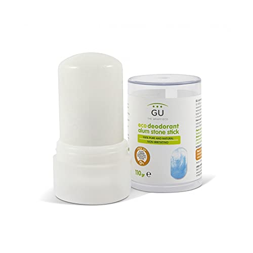 Desodorante de Piedra de Alumbre 110 gr - Desodorante natural 100% - Sin Parabenos, Alcohol o Conservantes - Elimina Bacterias sin Cerrar los Poros - Cosmética natural - GU Planet