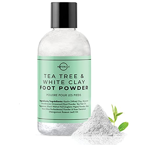 Desodorante Natural en Polvo Para el Cuidado De Los Pies. Reduce Sudor y Micosis Uñas. Antifúngico, con Aceite Esencial de Árbol de Té. Sin Talco Elimina Malos Olores zapatos y pies . Unisex 75gr