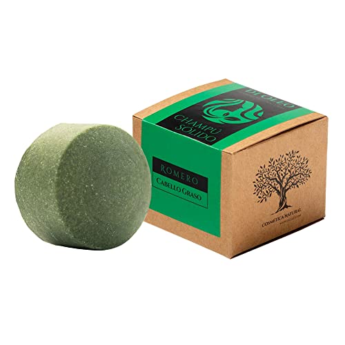 Di Oleo Champú Sólido de Romero para Cabello Graso, Jabón Natural y Vegano para el cuidado del pelo, Hombre y Mujer, Fabricado en España, 100 g