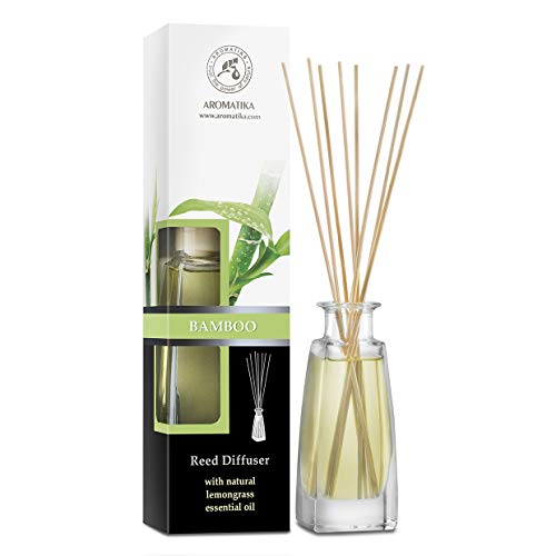 Difusor de Bambú con Aceite Esencial 100ml - 100% Puro & Natural - Set con 10 Varillas de Bambú - Humidificador - Ambientador de Bambú - Hogares - Oficinas - Boutiques - Restaurantes Aromaterapia