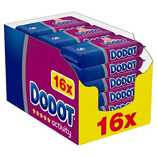 Dodot Toallitas Activity para Bebé, 864 Toallitas, 16 Paquetes (16x54), Recuperan el pH Natural de la Piel