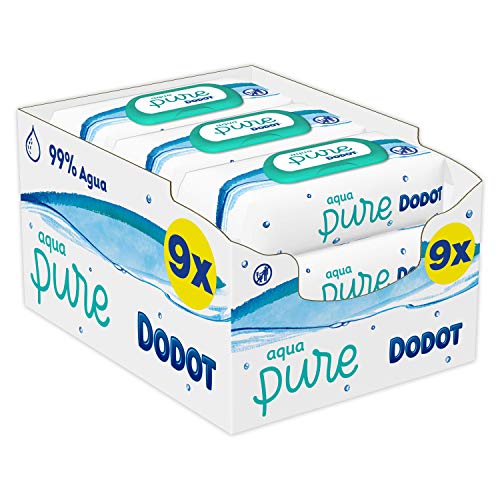 Dodot Toallitas Aqua Pure para Bebé, 99% Agua, 432 Toallitas, 9 Paquetes (9x48)