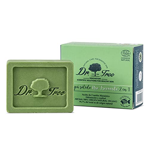 Dr. Tree | Champú Sólido 2 en 1 | Champú Sólido + Acondicionador Ecológico Uso frecuente | Hidrata y Rejuvenece | Todo tipo de Cabellos | 99% Ingredientes Naturales ECOCERT | 75gr