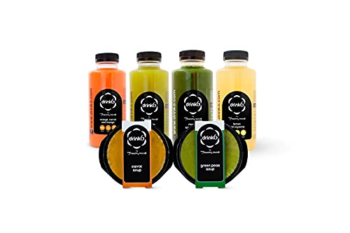 DRINK6 - Plan Detox para 5 Días, 20 Zumos y 10 Cremas, Kit de Productos 100% Naturales para Eliminar Toxinas, Programa Sustitutivo para Limpiar Impurezas Sin Esfuerzo