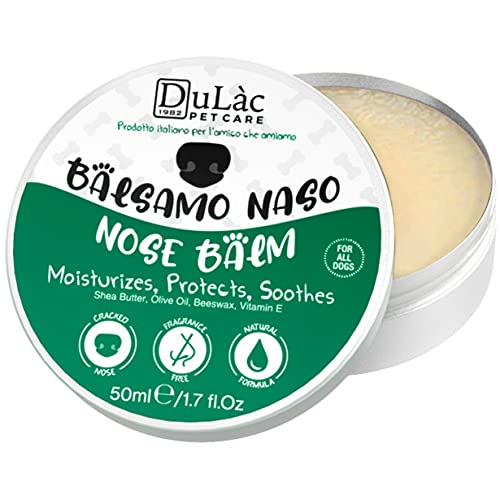 Dulc Balsamo Nariz Perro Natural y Sin Fragancia con Manteca De Karité, Vitamina E y Cera De Abejas - Crema para Perros Reparadora y Hidratante, Bálsamo para Perros Nasal Made in Italy