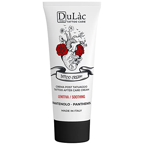 Dulc CREMA TATUAJE Made in Italy con Pantenol (5%) y Activos Naturales, sin Siliconas ni Parabenos, Favorece la Regeneración Cutánea y Protege la Piel post Tattoo