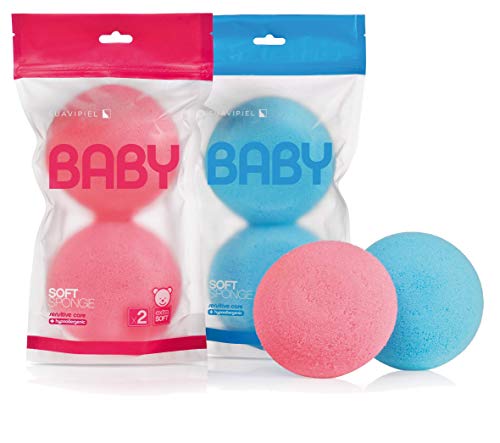 Esponja Soft para bebés. Caja 20 esponjas en packs de 2 uds. Esponjas especiales para el cuidado de la piel sensible del bebé en cada baño