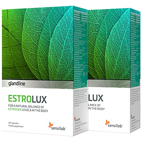 EstroLux Cápsulas de Estrógeno - Producto Natural, sin Soja ni Hormonas - 7 Potentes Ingredientes - 2x60 Cápsulas por Sensilab