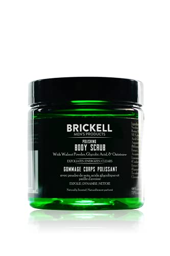 Exfoliante corporal pulido para hombres Brickell, exfoliante corporal natural y orgánico para eliminar la suciedad, prevenir imperfecciones y aclarar la piel (236 mL)