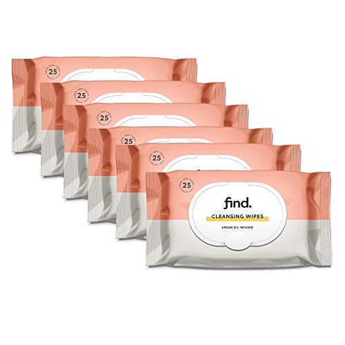 FIND Make Up Removal Wipes with Argan Oil (Suitable for Dry Skin) - 6x25 (150 Wipes)